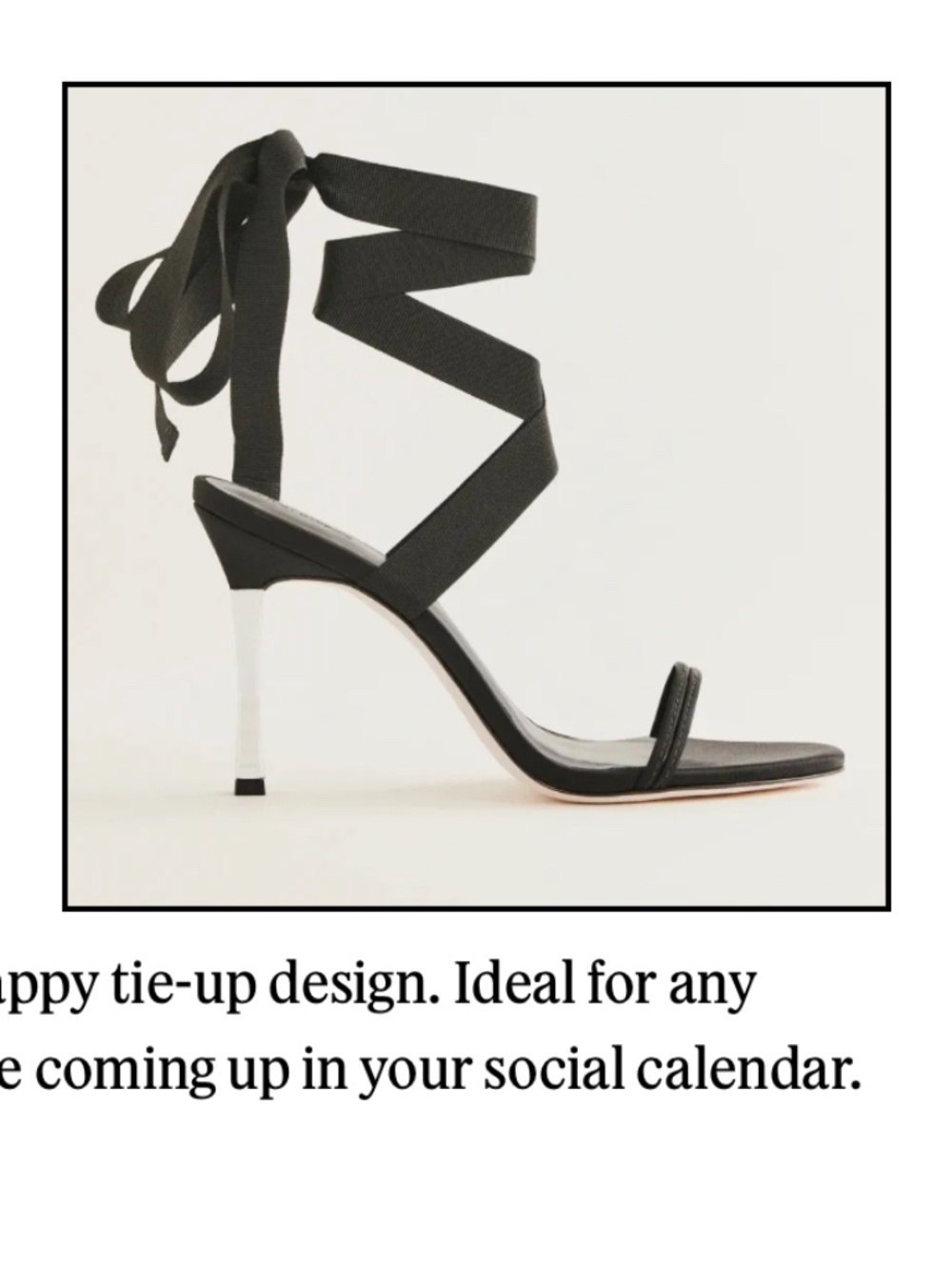 NIB Reformation x Laura Harrier Collection Louisada Strappy Sandal BLACK 8.5